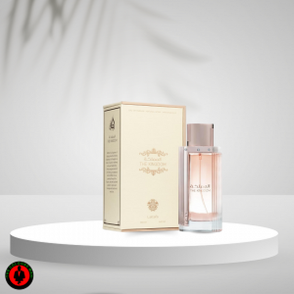Lattafa The Kingdom Femme 3.4 oz Eau de Parfum Spray bottle and box