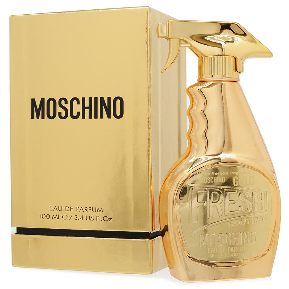 Moschino Fresh Gold Couture 3.4 oz Eau de Parfum Spray gold bottle