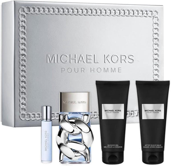 Michael Kors Pour Homme 4pc (3.4oz Eau de Parfum + 3.4Sg + 3.4 Bl + 10ml Mini) - Set