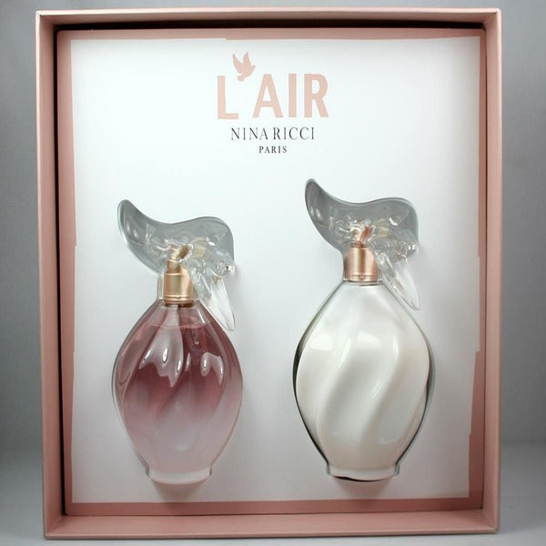 Nina Ricci L'Air du Temps Pink 2 piece fragrance gift set with 3.4 oz perfume and 6.7 oz body lotion