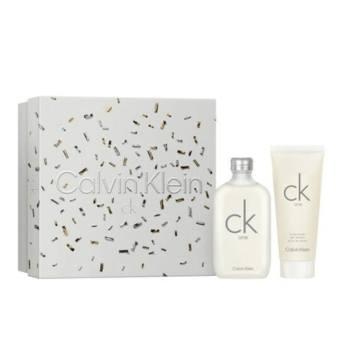 CK One by Calvin Klein 2 piece fragrance set with 3.4 oz Eau de Toilette and 3.4 oz shower gel