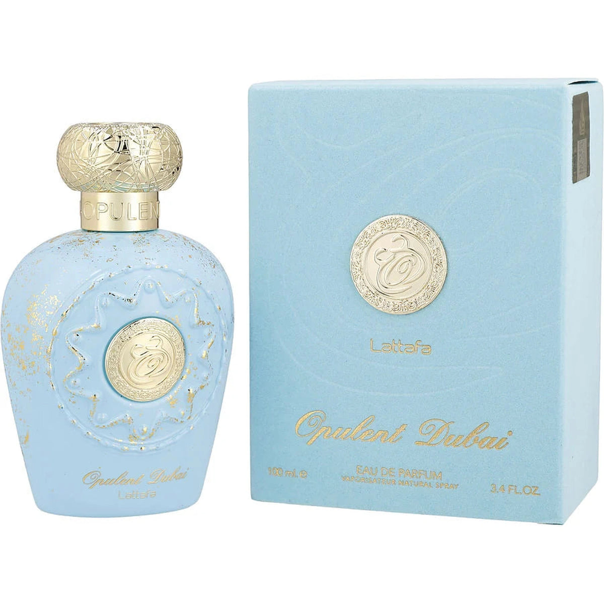 Lattafa Opulent Dubai 3.4 oz Eau de Parfum spray bottle