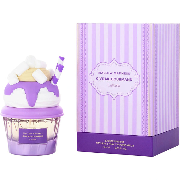 LATTAFA Give Me Gourmand Mallow Madness 2.5 oz Eau de Parfum spray bottle