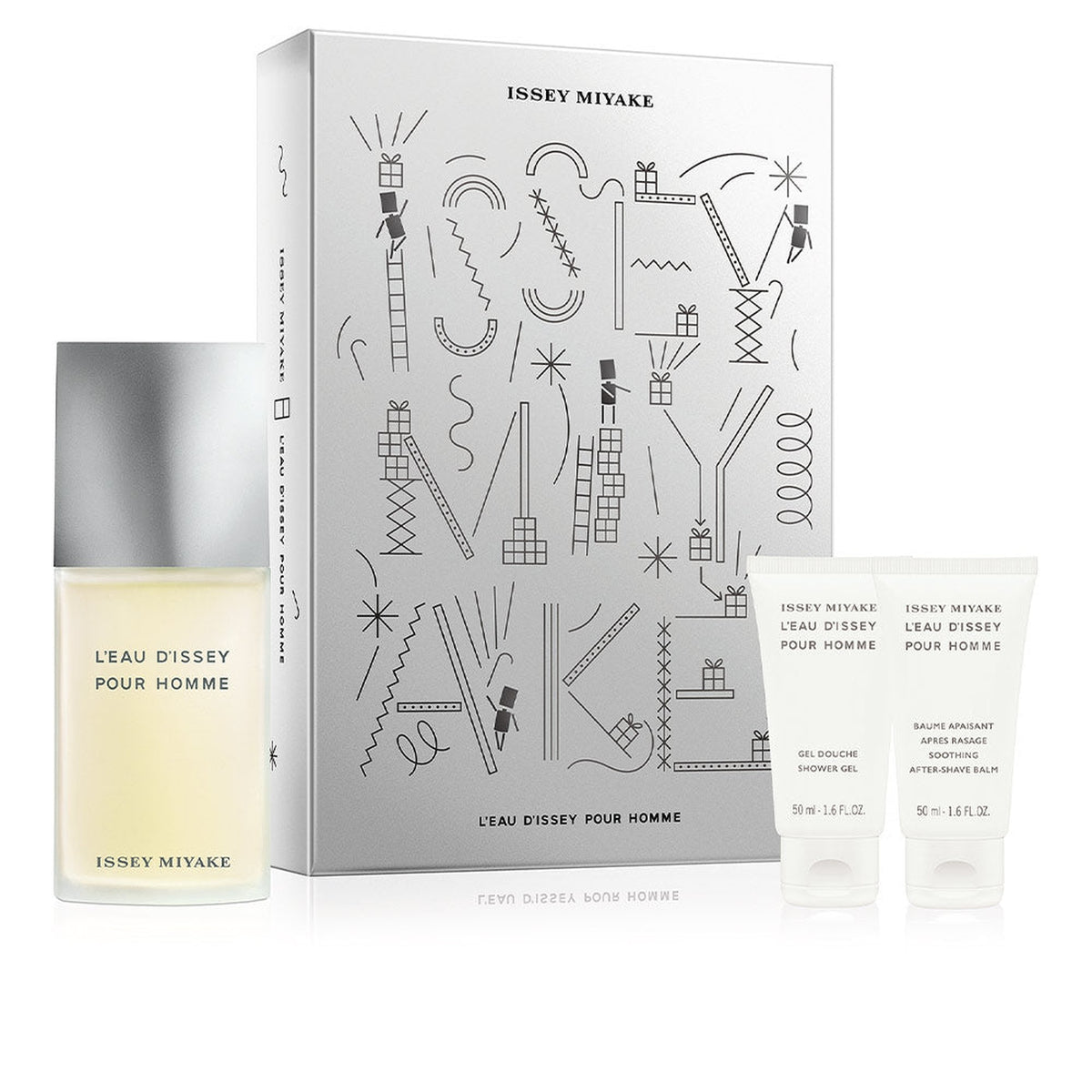 Issey Miyake 3 piece men’s fragrance gift set with 4.2 oz Eau de Toilette, after shave, and shower gel