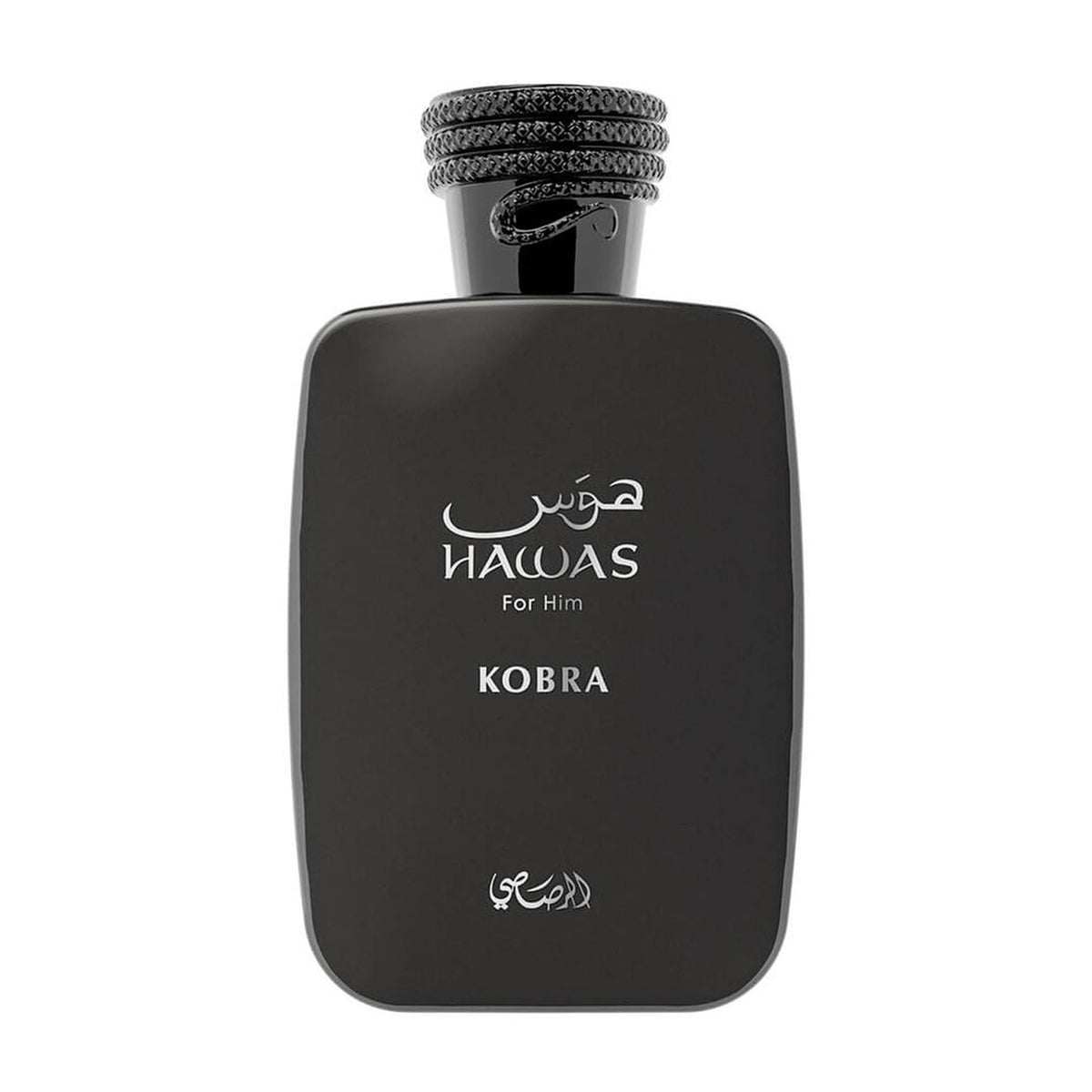 Rasasi Hawas Kobra 3.4 oz Eau de Parfum Spray bottle and box