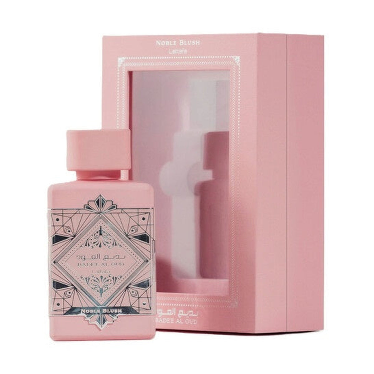 Lattafa Badee Al Oud Noble Blush 3.4 oz Eau de Parfum spray bottle