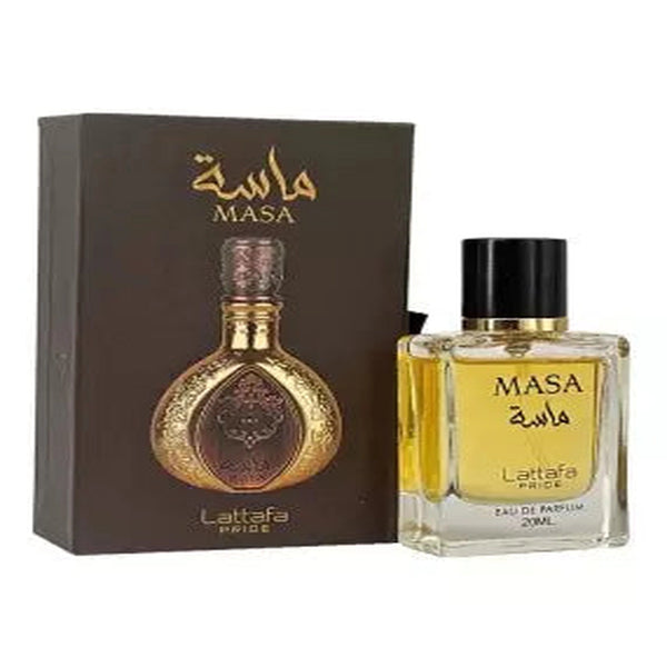 Lattafa Pride Masa 3.4 oz Eau de Parfum spray bottle and box