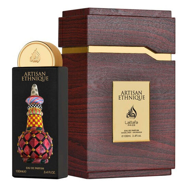 Lattafa Pride Artisan Ethnique 3.4 oz Eau de Parfum spray bottle
