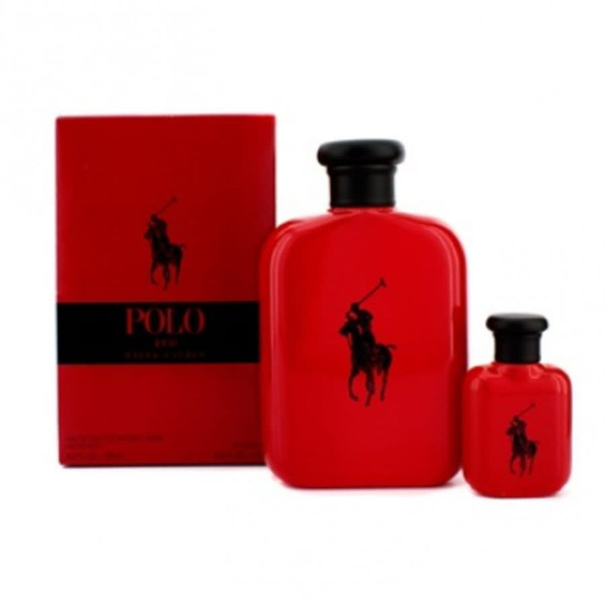 Polo Red by Ralph Lauren 2-piece Eau de Toilette gift set with 4.2 oz bottle and 0.5 oz travel spray