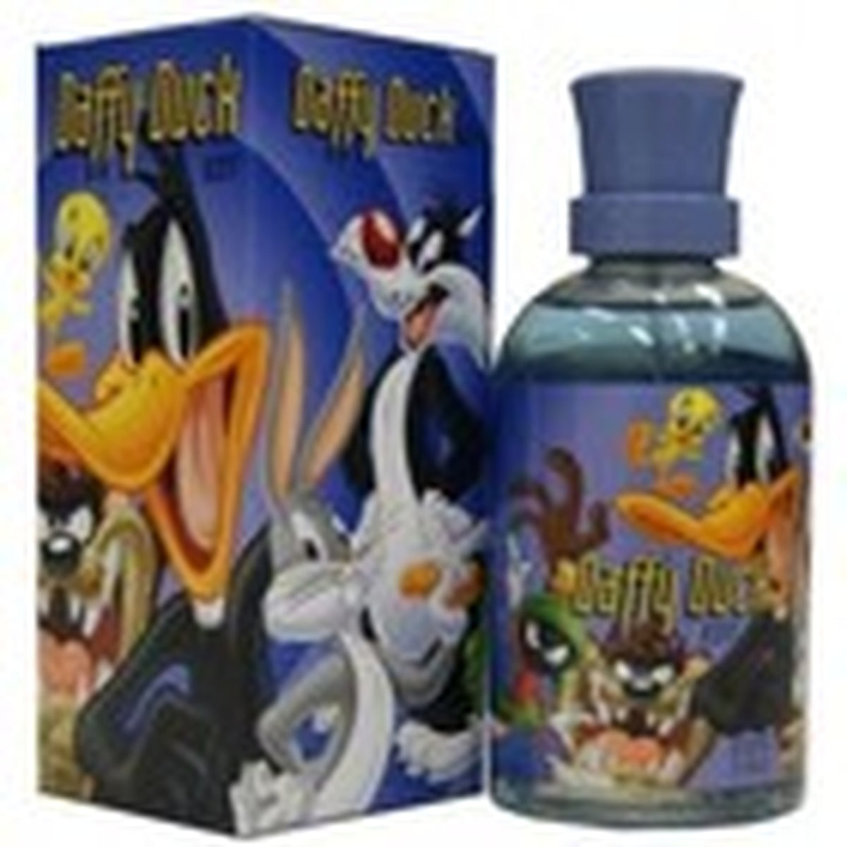 DAFFY DUCK 3PCS fragrance gift set with 3.4 oz scent, shower gel, key chain, and tin can packaging