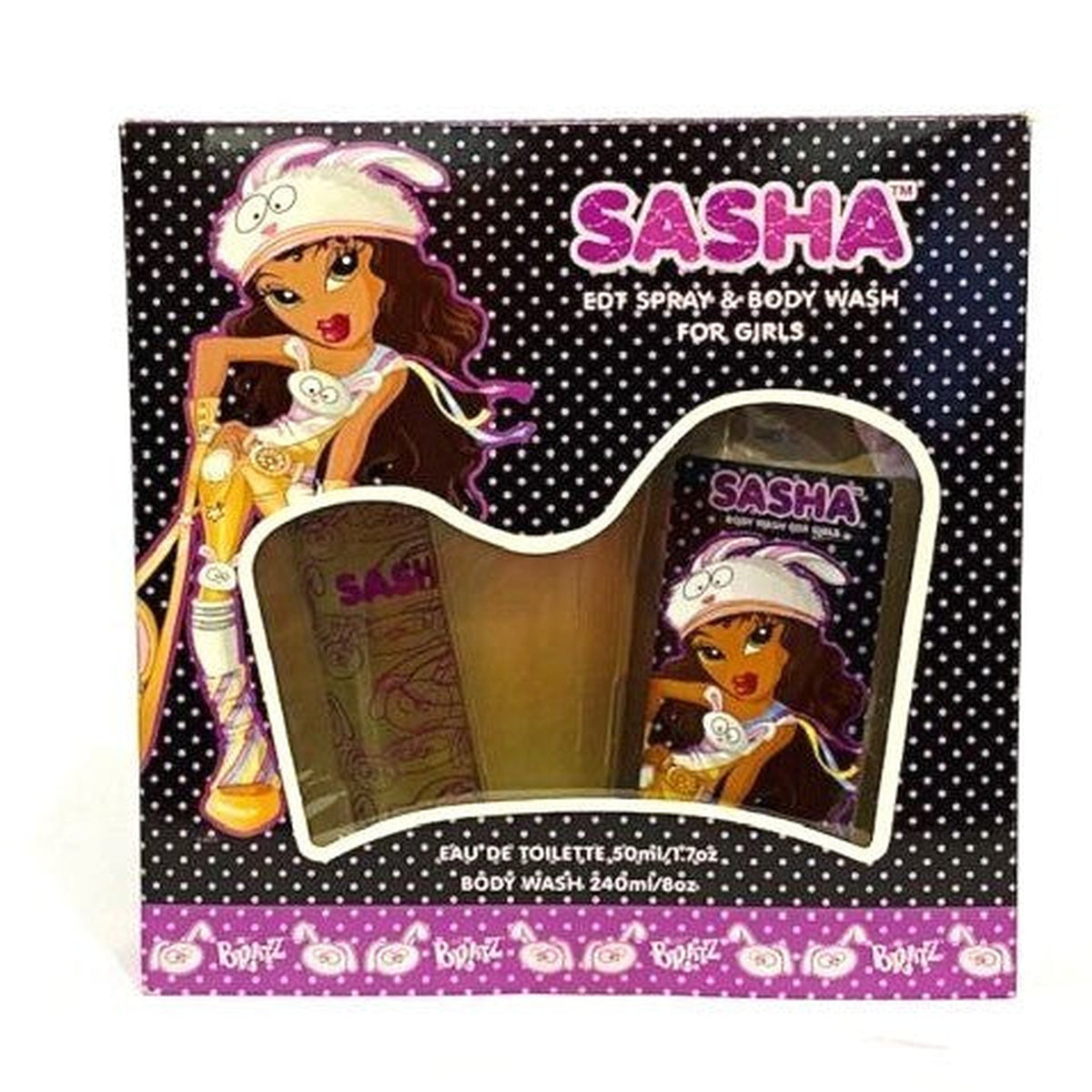 BRATZ Sasha 2PCS fragrance set with 1.7 oz eau de toilette and 8 oz body wash
