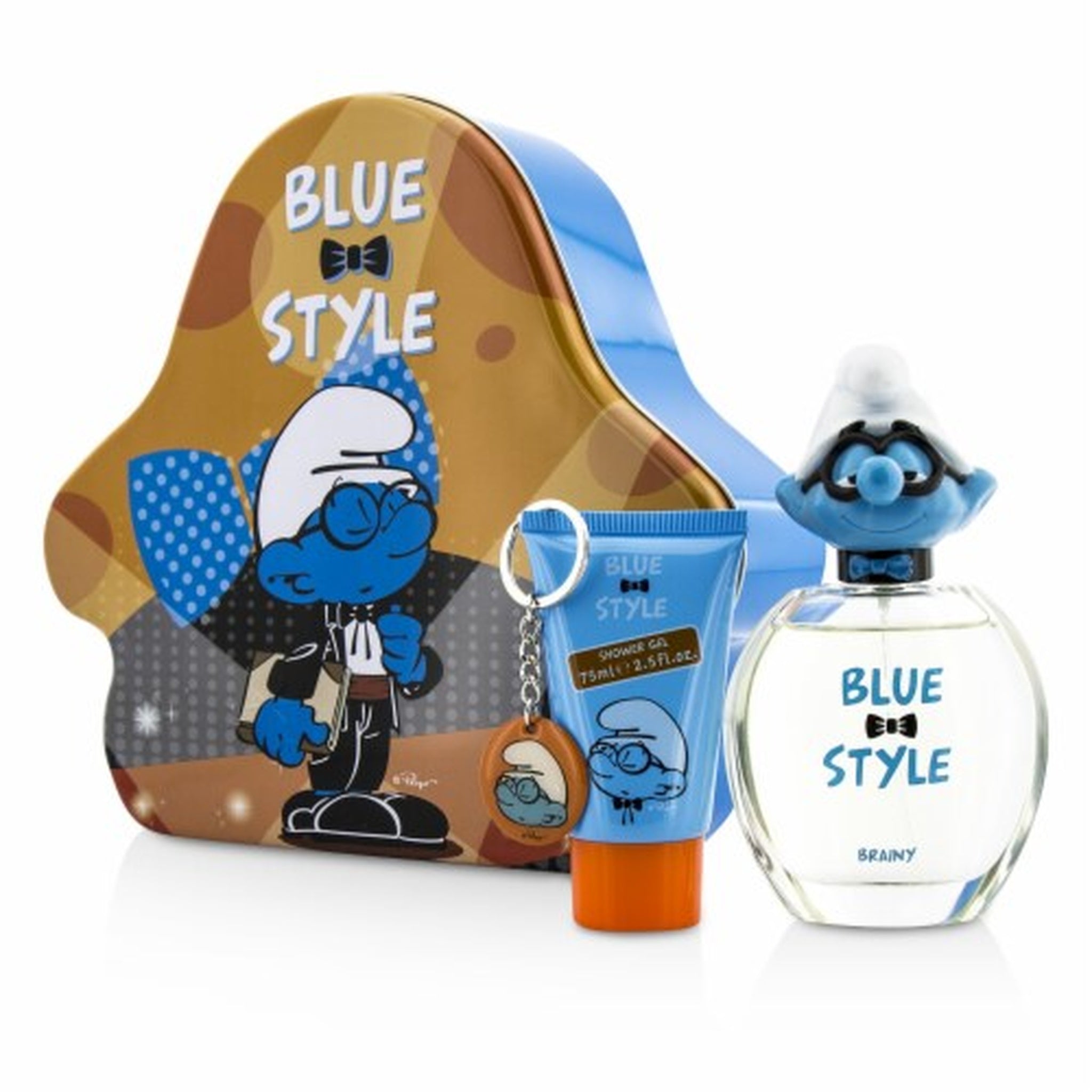 SMURFS 3D Vanity 3PCS gift set with 3.4 oz fragrance, 2.5 oz shower gel, and key accessory