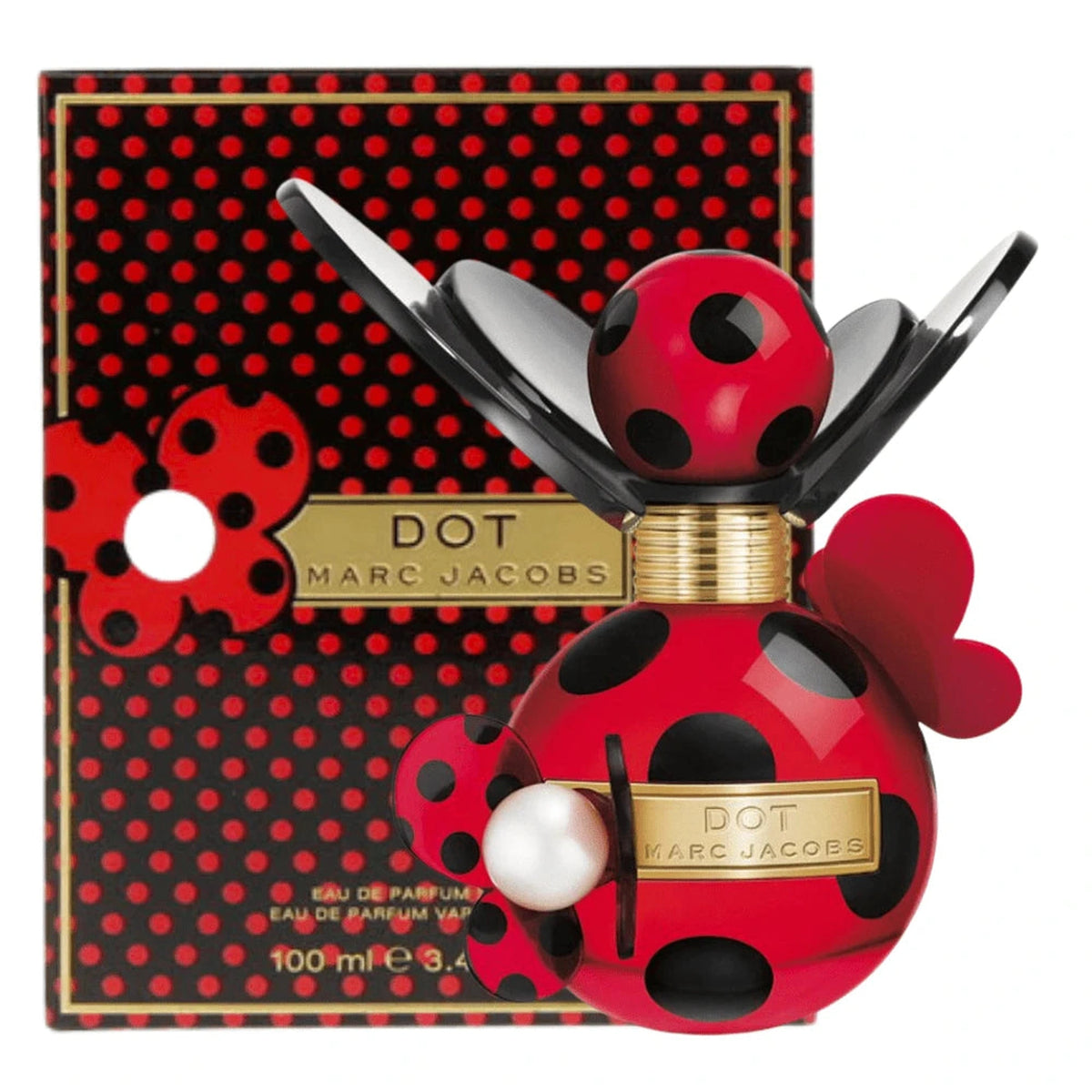 Marc Jacobs Dot 3.4 oz Eau de Parfum Spray bottle with red polka dot design