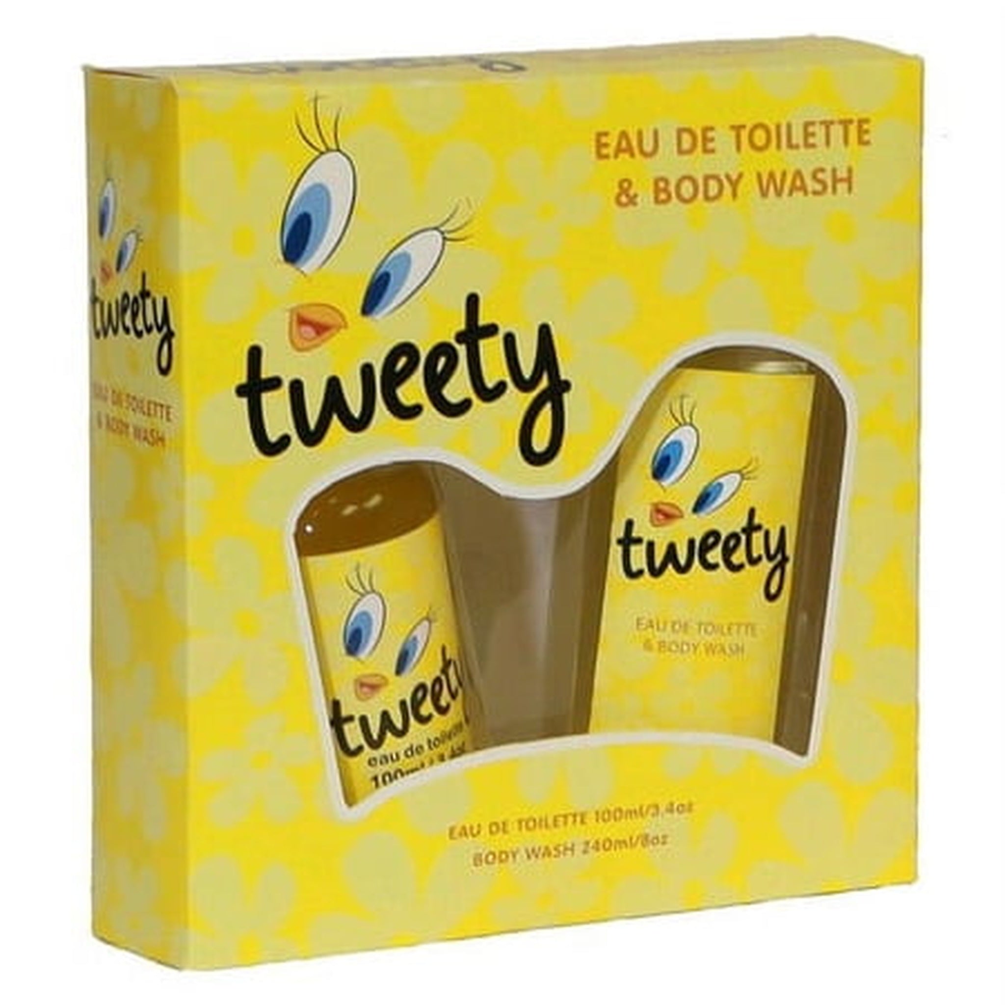 Tweety Bird 2PC fragrance set with 3.4 oz scent and 8 oz bubble bath