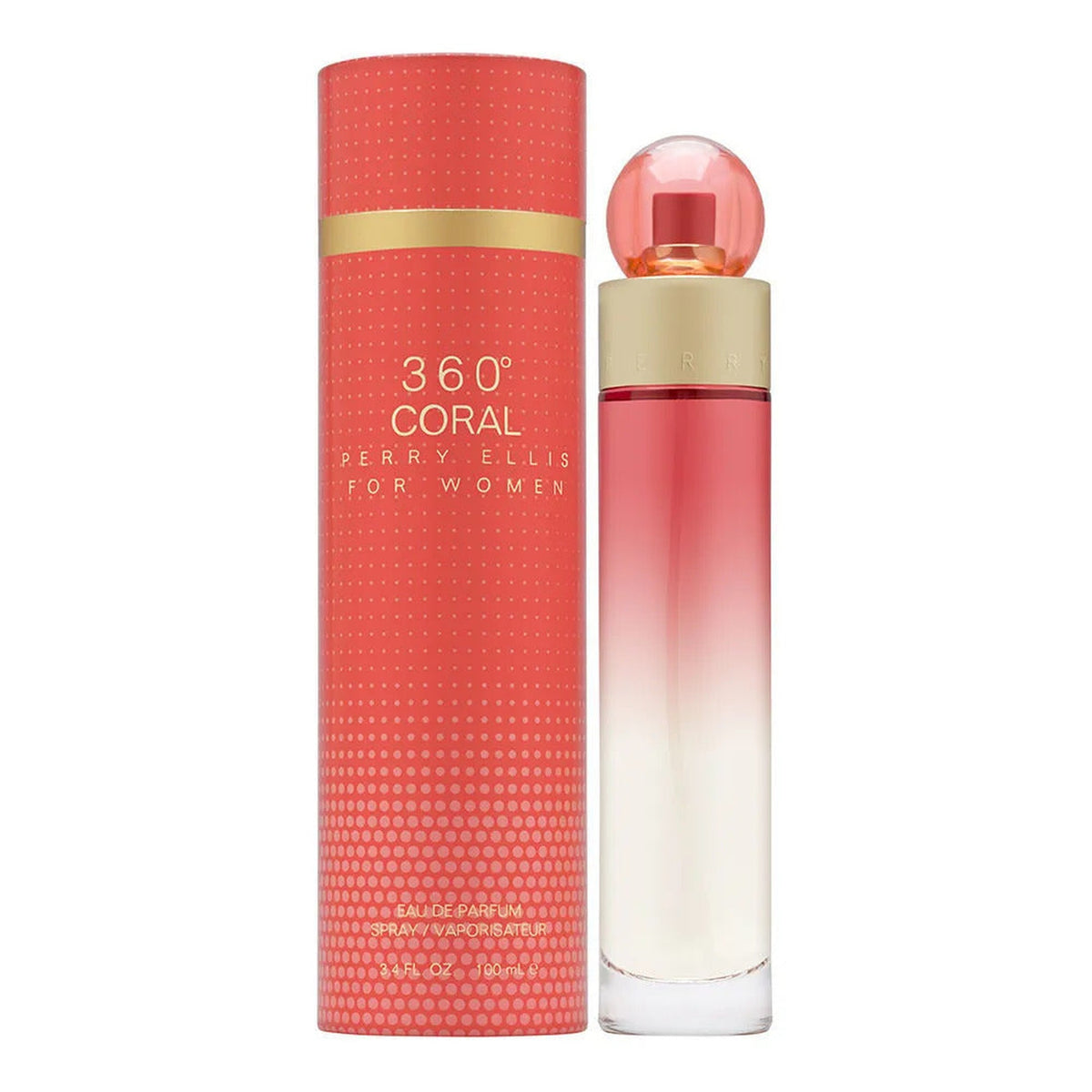 Perry Ellis 360 Coral 3.4 oz Eau de Parfum spray bottle