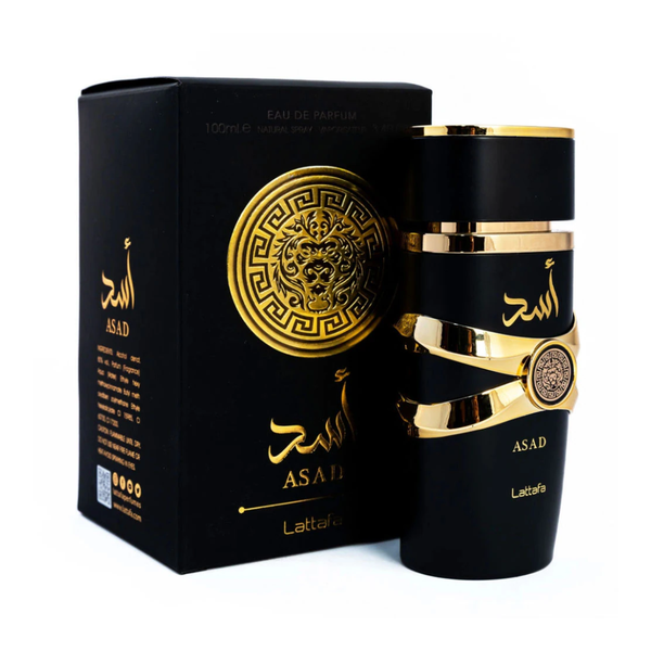 Lattafa Asad 3.4 oz Eau de Parfum spray bottle