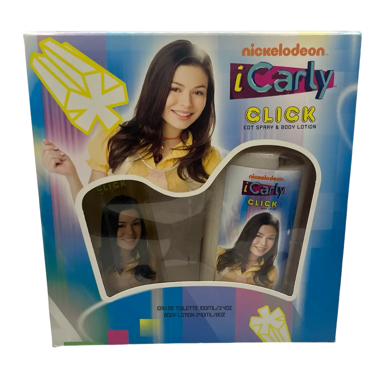 ICARLY CLICK 2PCS fragrance set with 3.3 oz bottle and bath product