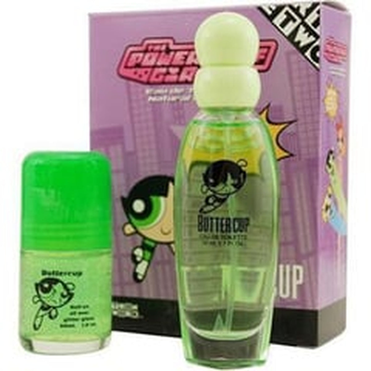 POWERPUFF BUTTERCUP 2PC fragrance set with 1.7 oz bottle and roll on glitter