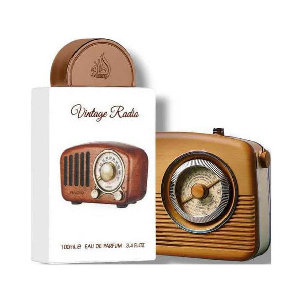 Lattafa Pride Vintage Radio 3.4 oz Eau de Parfum spray bottle