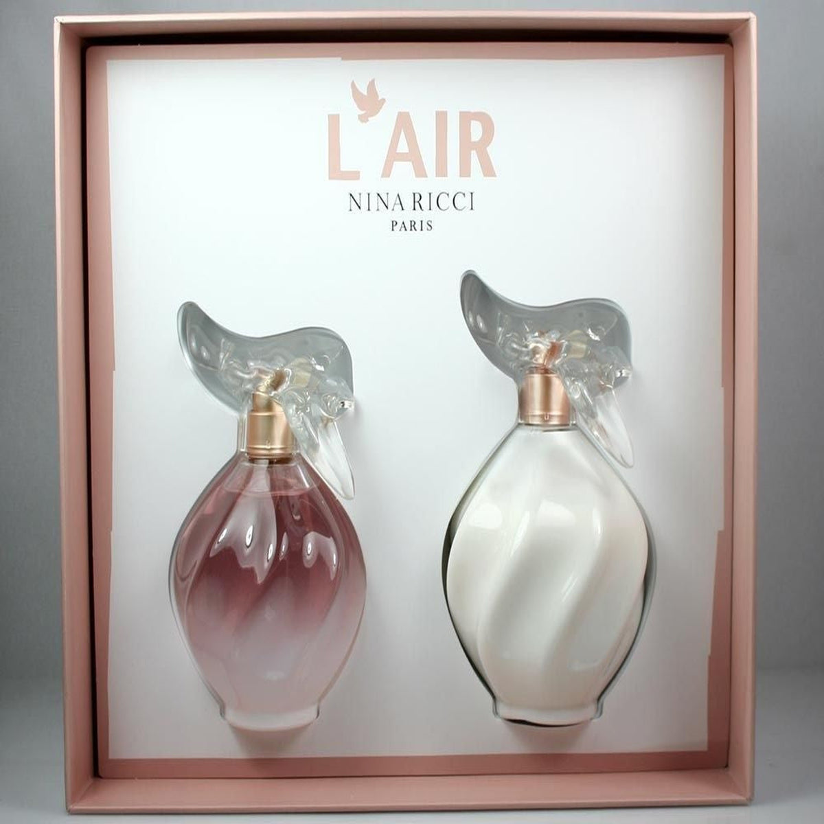 Nina Ricci L'Air du Temps Pink 2 piece fragrance gift set with 3.4 oz perfume and 6.7 oz body lotion