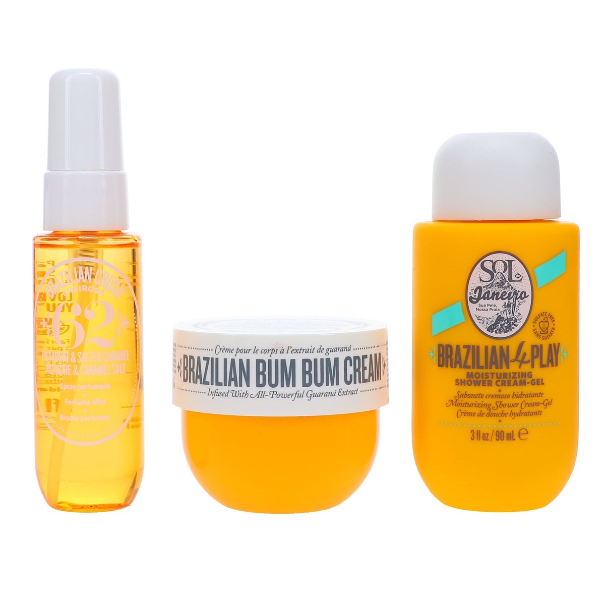 Sol de Janeiro Bum Bum 3PC set with Bum Bum Cream, body wash, and Cheirosa 62 body mist