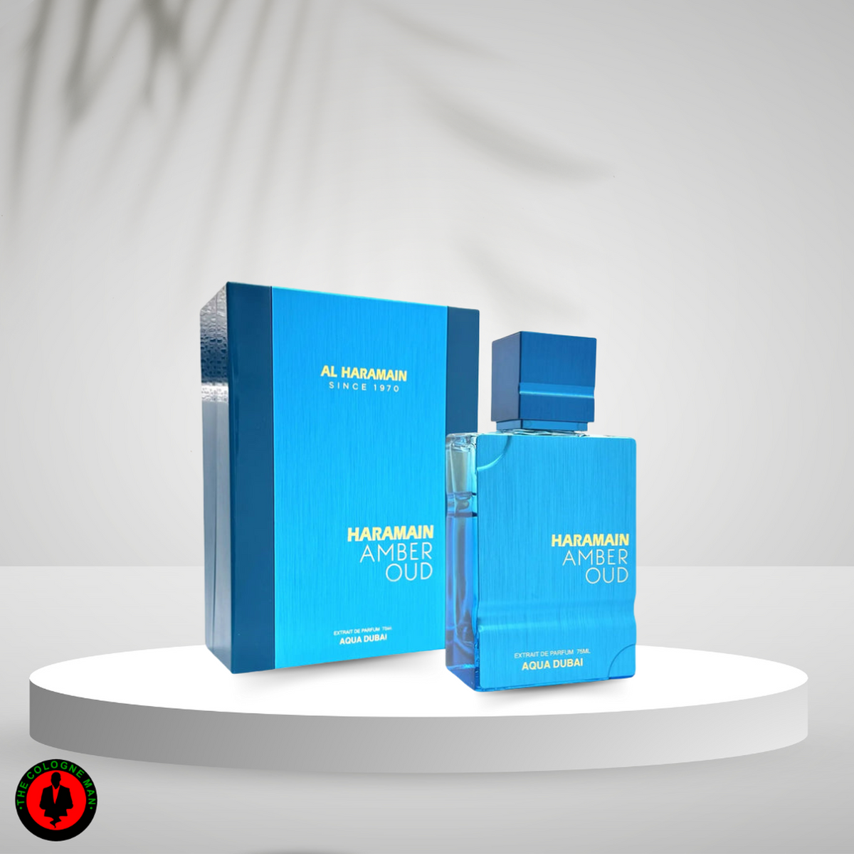 Al Haramain Amber Oud Aqua Dubai 3.4 oz Extrait de Parfum bottle and box