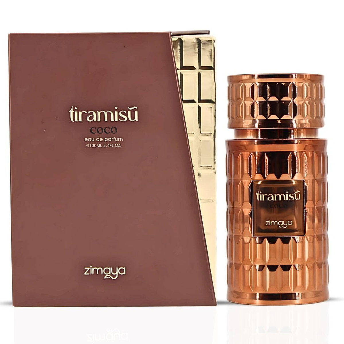 Afnan Zimaya Tiramisu Coco 3.4 oz Eau de Parfum spray bottle