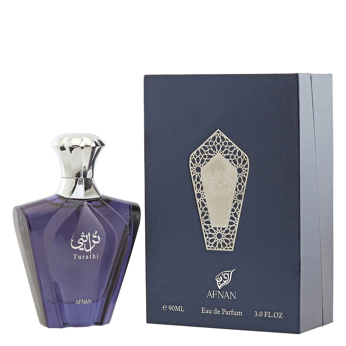 Afnan Turathi Blue 3.0 oz Eau de Parfum Spray bottle and box