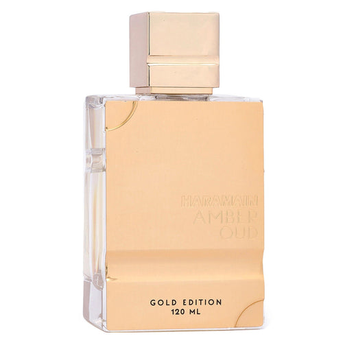 Al Haramain Amber Oud Gold Edition 4.0 oz EDP Spray bottle and packaging