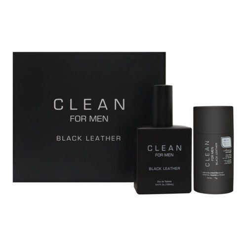 CLEAN BLACK LEATHER 2PC.(3.4OZ EDT +DEO STICK.) (10 LEFT) - Set