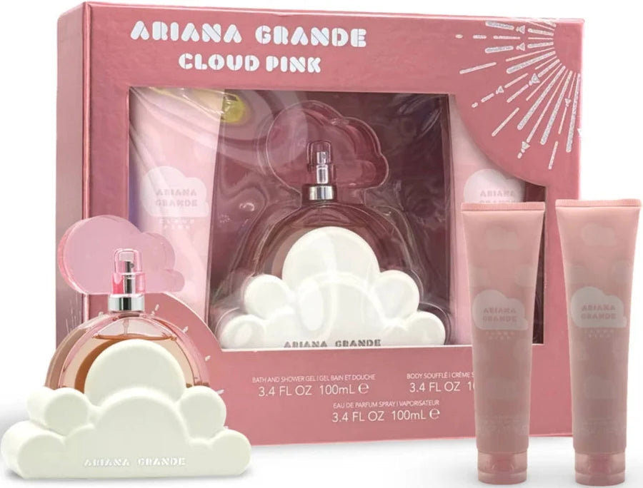 Ariana Grande Cloud Pink 3pc - 3.4oz Eau de Parfum, 3.4oz Body Souffle, 3.4oz Shower Gel - Set