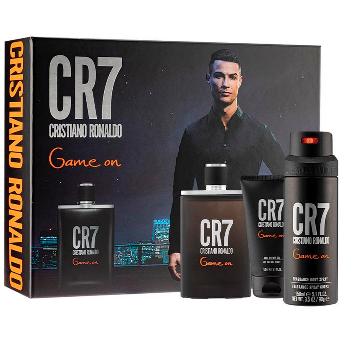 Cristiano Ronaldo CR7 Game On 3-piece fragrance set with Eau de Toilette, body spray, and shower gel