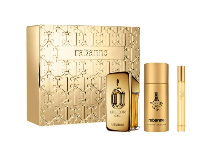 Paco 1 Million Gold Intense 3pc (3.4oz Eau de Parfum + 5.0oz Deo + 10ml Mini) - Set
