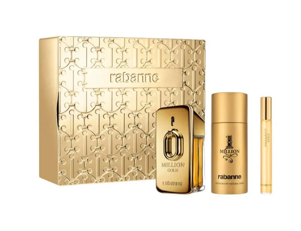 Paco 1 Million Gold Intense 3pc (3.4oz Eau de Parfum + 5.0oz Deo + 10ml Mini) - Set