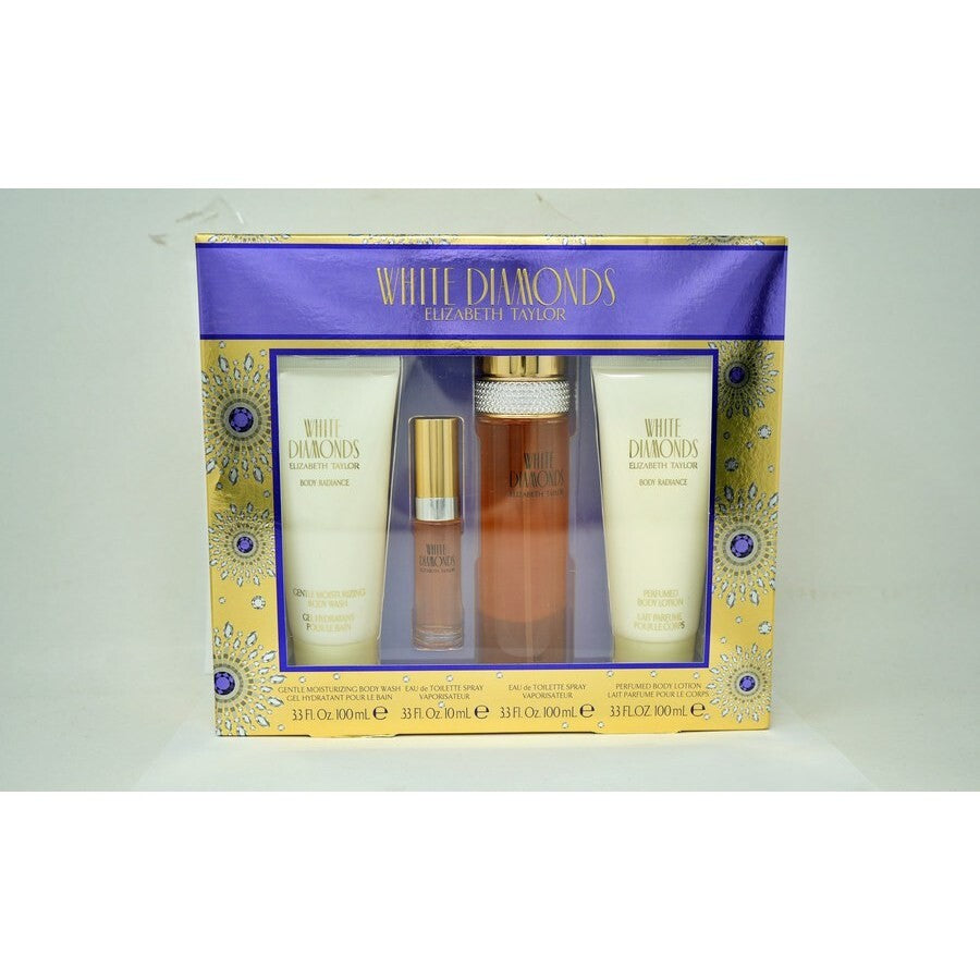 WHITE DIAMONDS 4PC (3.4OZ EDT +3.4BL+3.4SG+ MINI) - Set