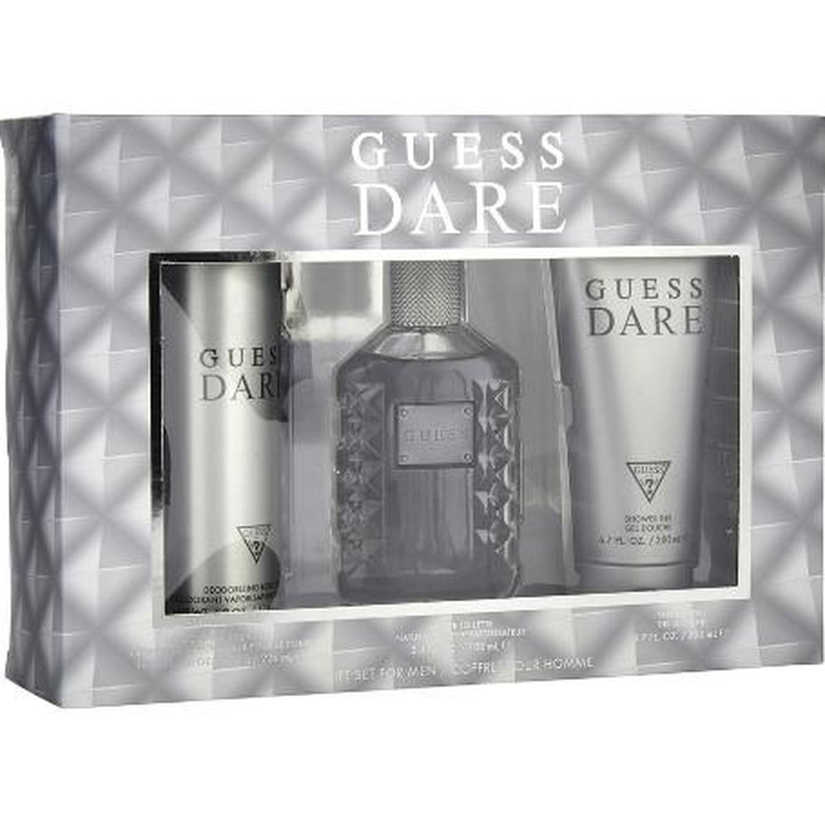 GUESS Dare 3PC men’s fragrance gift set with Eau de Toilette, body spray, and shower gel