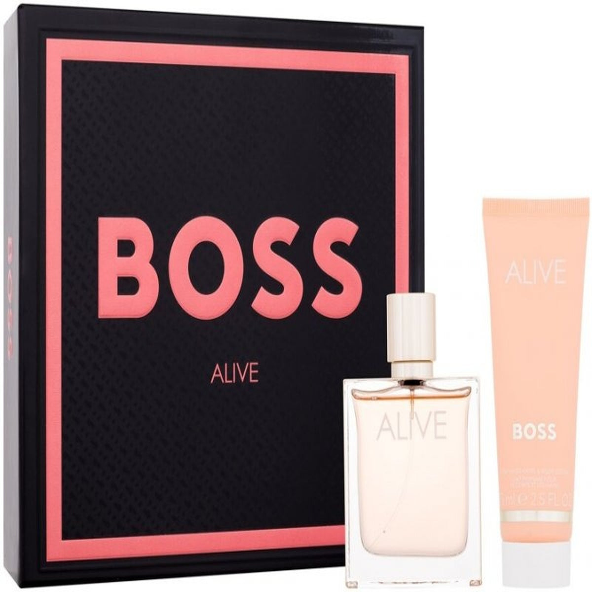 HUGO BOSS ALIVE 2PC fragrance gift set with 1.6 oz Eau de Parfum and 2.5 oz body lotion