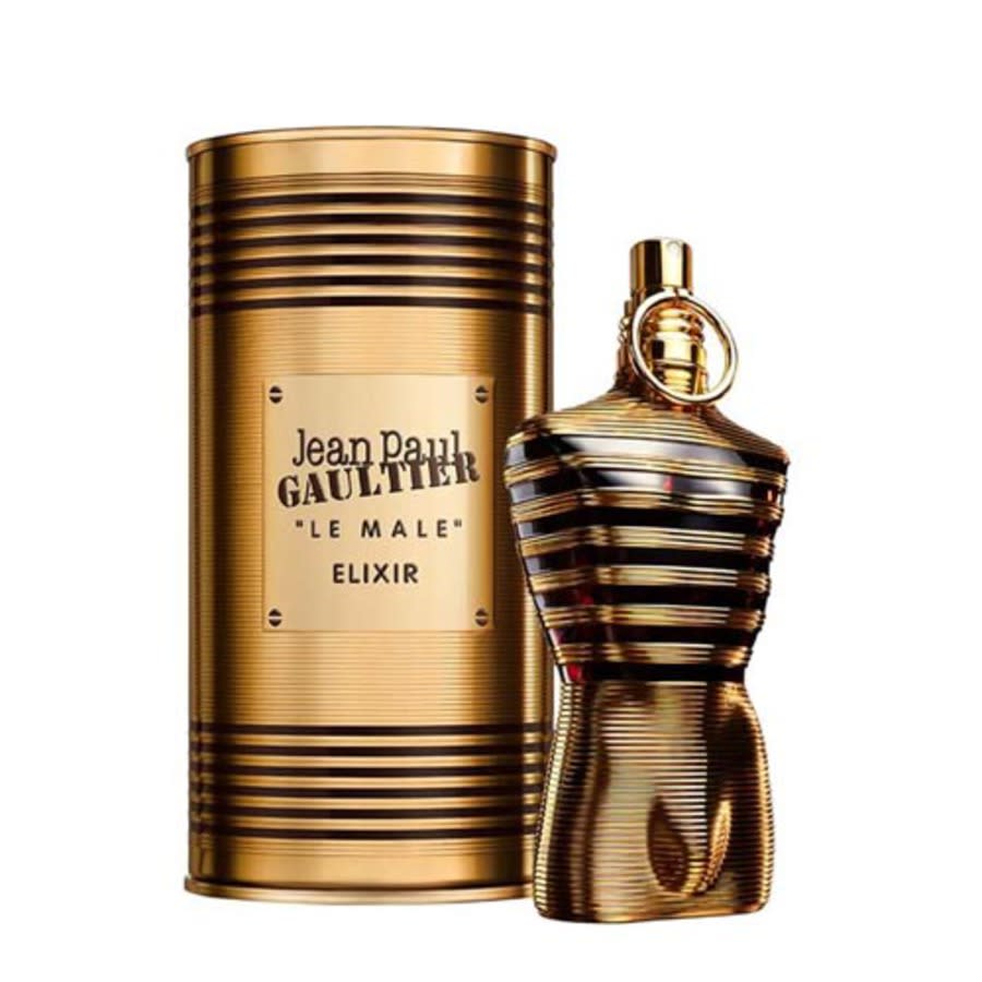 JEAN PAUL GAULTIER LE MALE ELIXIR 4.2OZ EDP SPRAY (GOLD AND BLACK STRIPE BOTTLE)