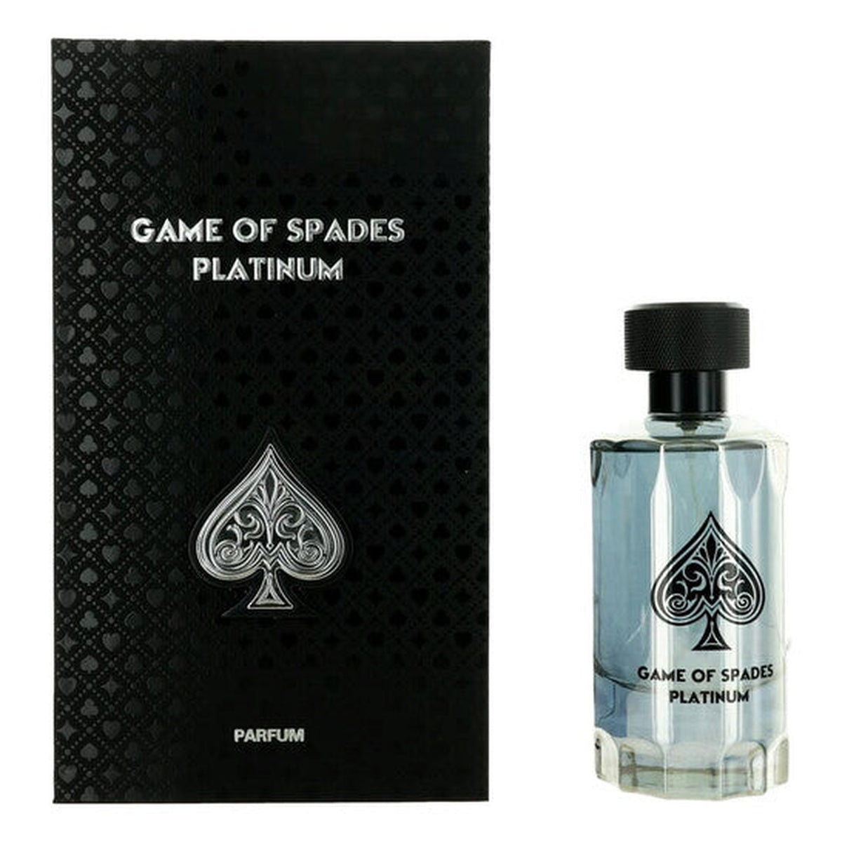 Game of Spades Platinum 3.4 oz Parfum Spray unisex fragrance bottle