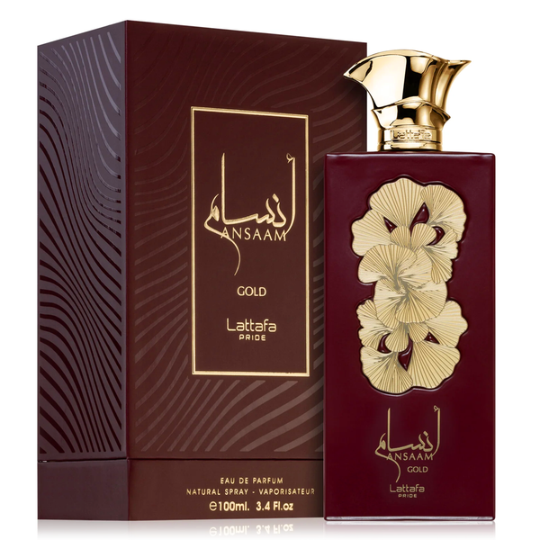 Lattafa Pride Ansaam Gold 3.4 oz Eau de Parfum spray bottle