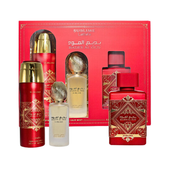 LATTAFA BADEE AL OUD SUBLIME 3PC (3.4OZ EDP + 1.7OZ HAIR MIST +6.8OZ DEO SPRY) - Set
