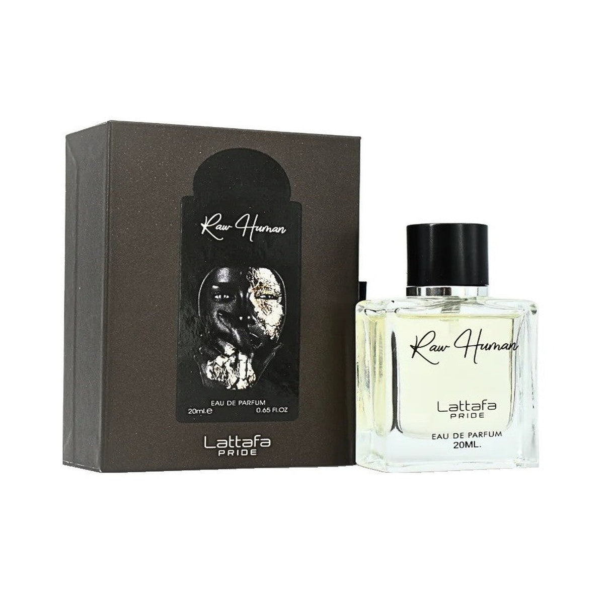 Lattafa Pride Raw Human 3.4 oz Eau de Parfum spray bottle