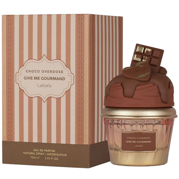 Lattafa Give Me Gourmand Choco Overdose 2.5 oz Eau de Parfum spray bottle