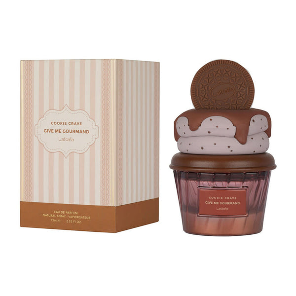 Lattafa Give Me Gourmand Cookie Crave 2.5 oz Eau de Parfum spray bottle