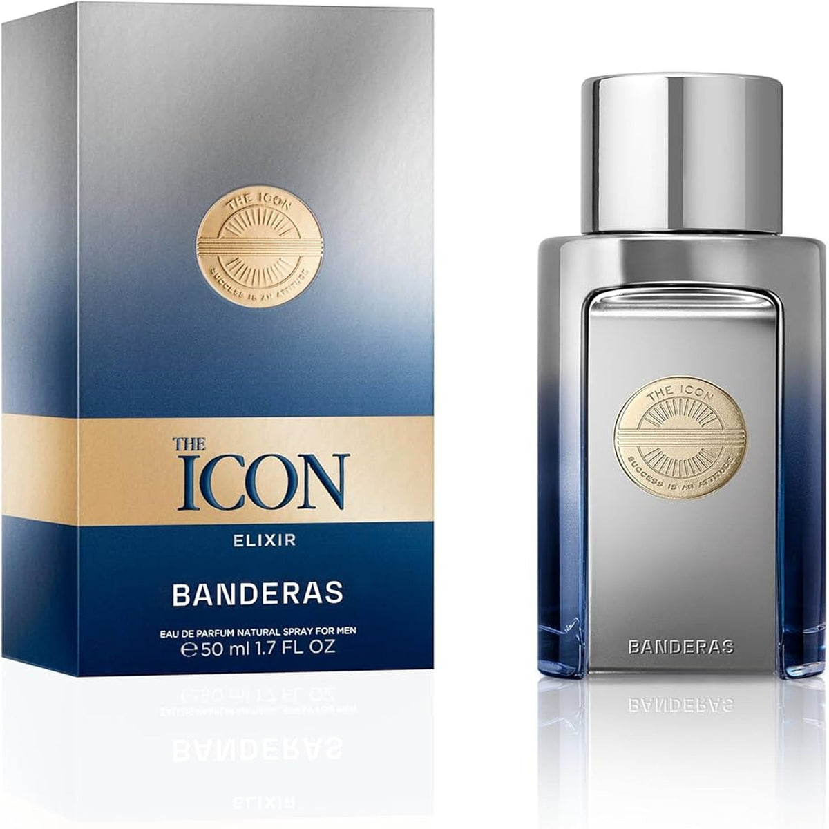 Antonio Banderas The Icon Elixir 3.4 oz Eau de Parfum spray bottle