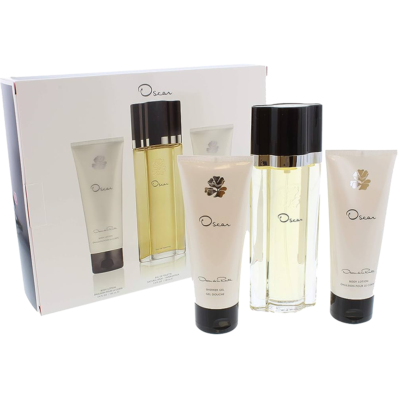 OSCAR DE LA RENTA -3PCS (3.4OZ EDT + 1.7OZ B/LOTION + 1.7OZ S/GEL )TRAVEL BOX - Set