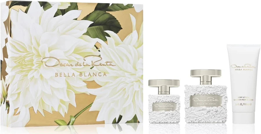 OSCAR DE LA RENTA BELLA BLANCA 3PC(3.4OZ EDP+1.0OZ EDP+3.4BL) - Set