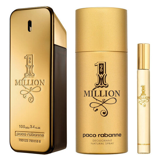 PACO 1 MILLION 3PC (3.4OZ EDT + 5.0OZ DEO + 0.33OZ MINI) - Set