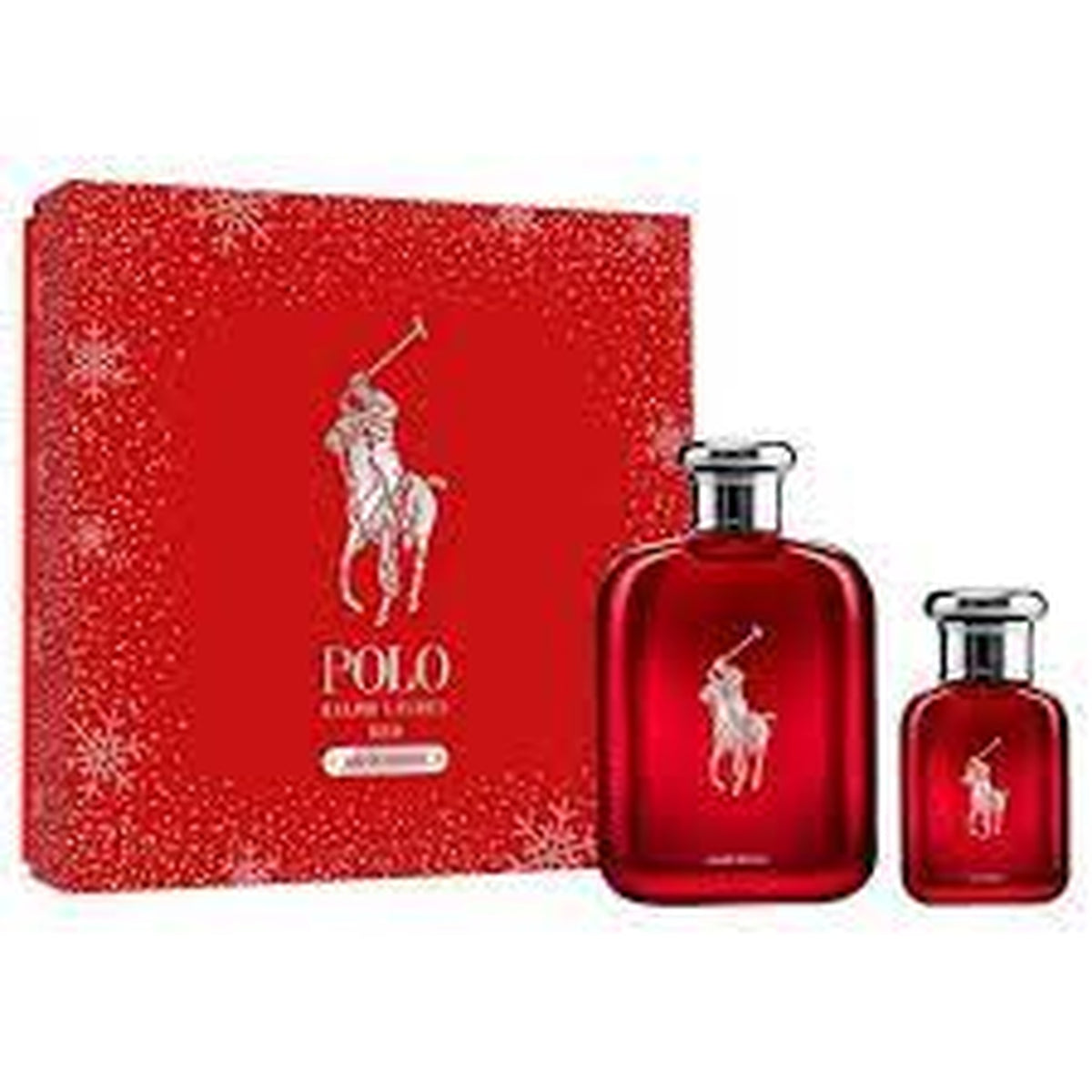 Polo Red Eau de Parfum 2 piece hard box gift set with 4.2 oz and 1.3 oz bottles