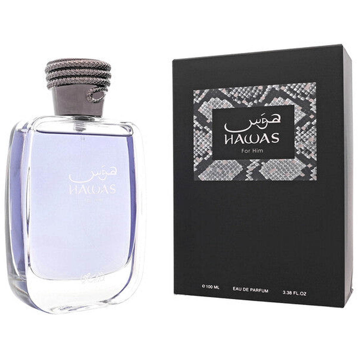 Rasasi Hawas 3.4 oz Eau de Parfum spray bottle